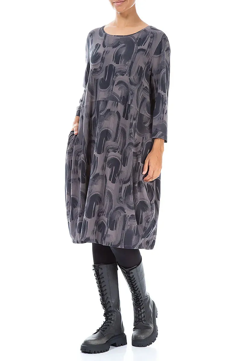 Balloon Truffle Paintwave Cotton Dress FlexibleJointConstruction