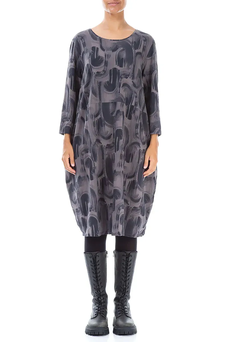 Ocean Air Balloon Truffle Paintwave Cotton Dress