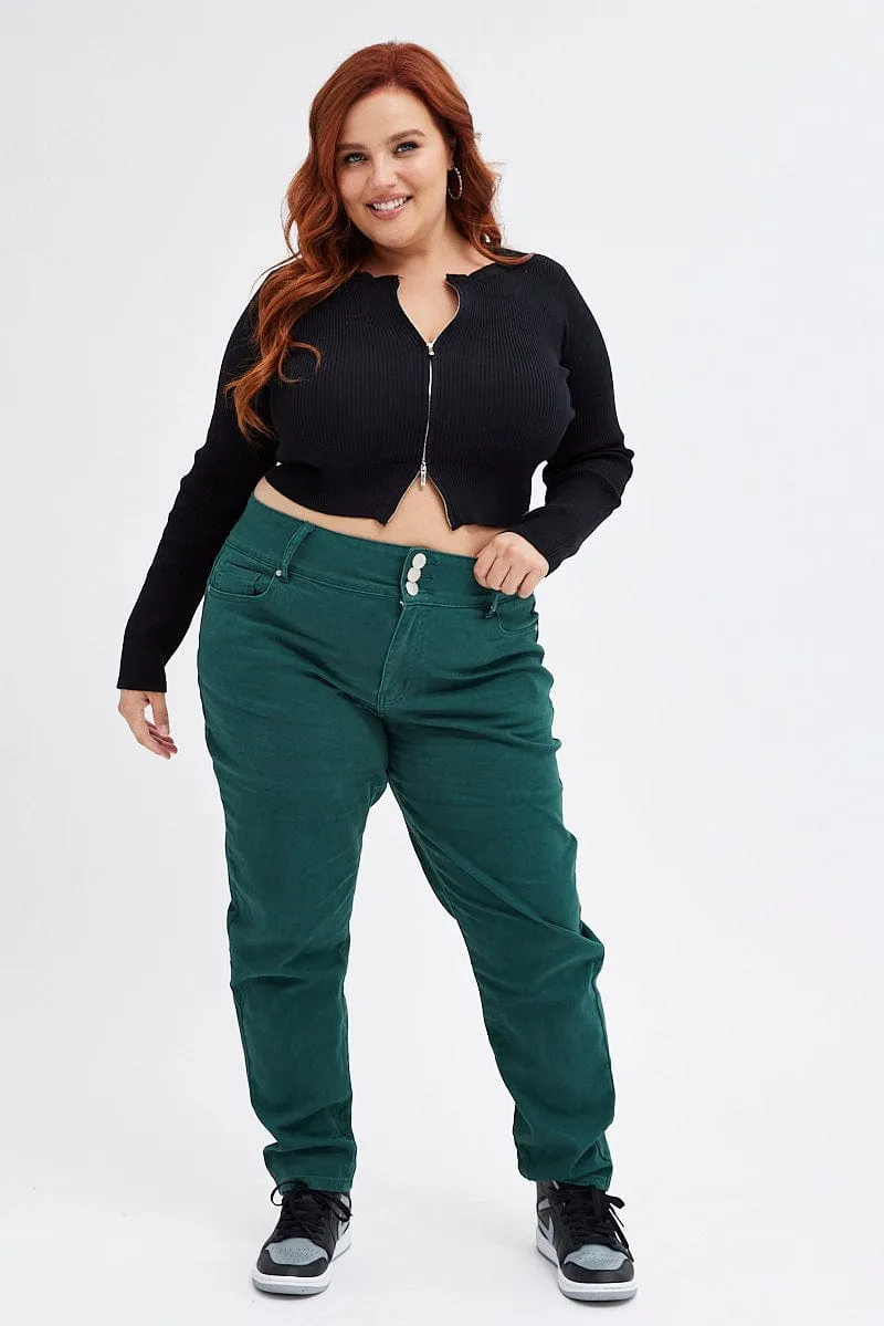 Weekend Getaway Trend Setter Date Night Daily Wear Green Skinny Denim Jeans High Rise