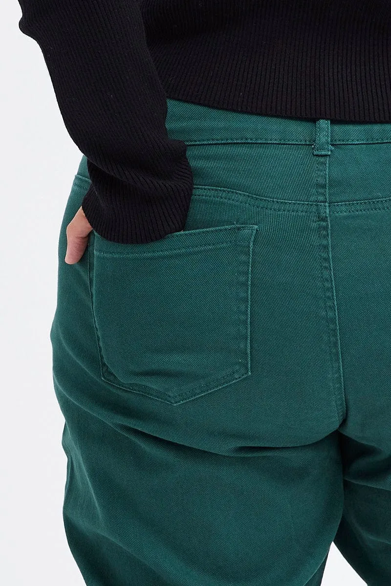 Green Skinny Denim Jeans High Rise Function Fit Stretch Free Fit