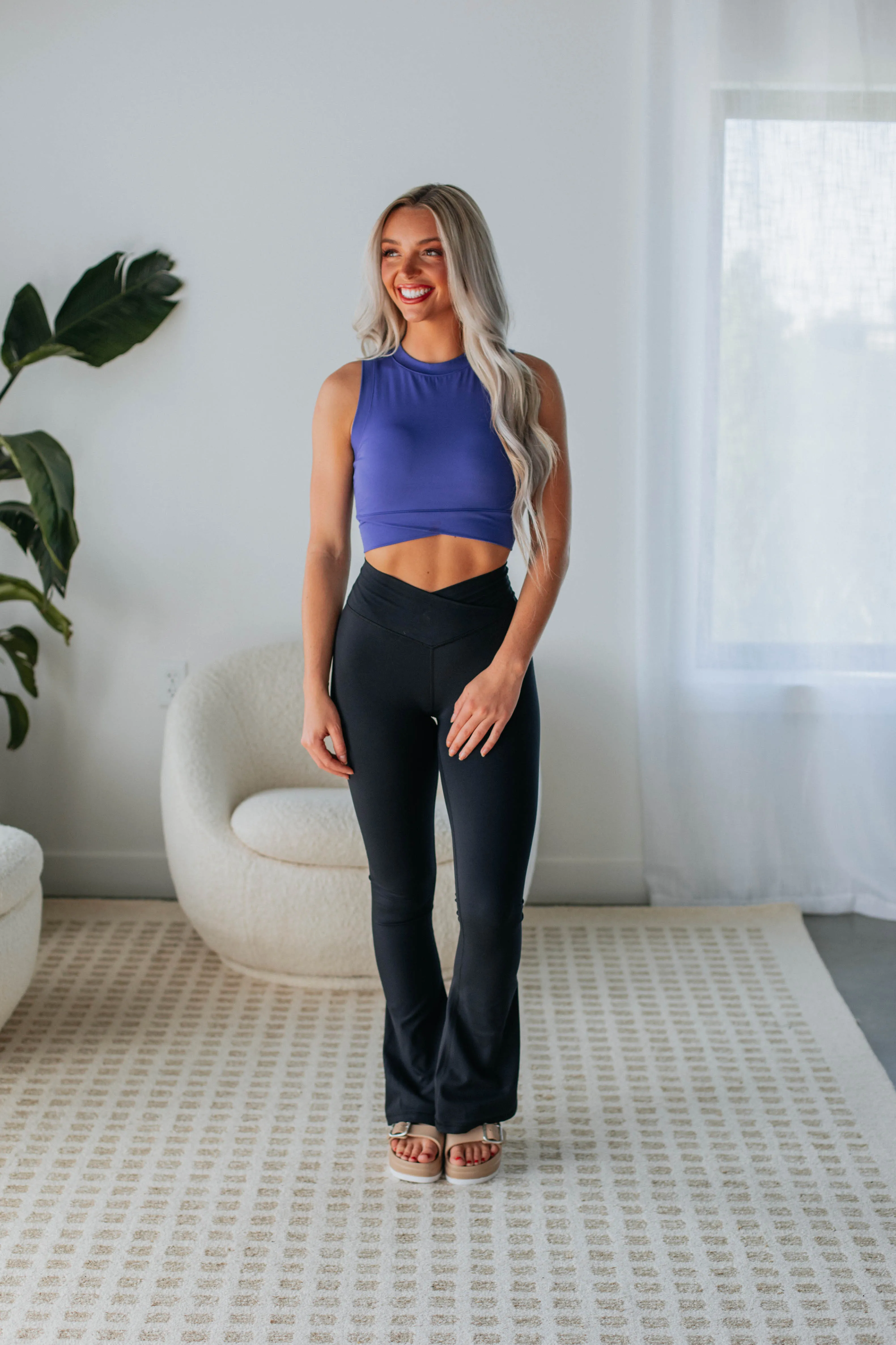 Mesh Lining Mallory Crossover Tank - Indigo