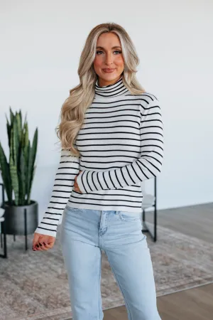 Berkeley Striped Sweater - Ivory Chilly Weather Wear Casual Chic