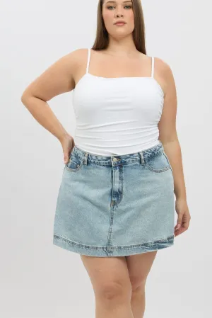 Denim Denim Skort Skirt High Rise A line