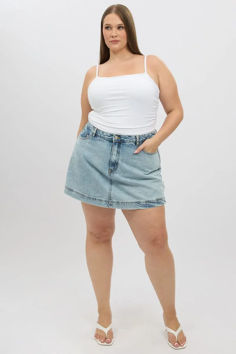 Denim Denim Skort Skirt High Rise Simple Fit Limited Quantity