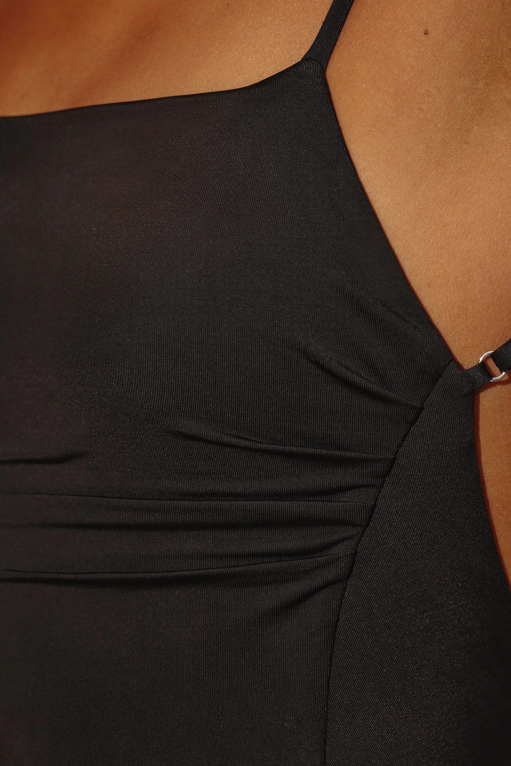 Ruched Bodycon Maxi Dress in Black Ivory Glow With its versatile length this maxi dress can be styled in a variety of ways for different occasions