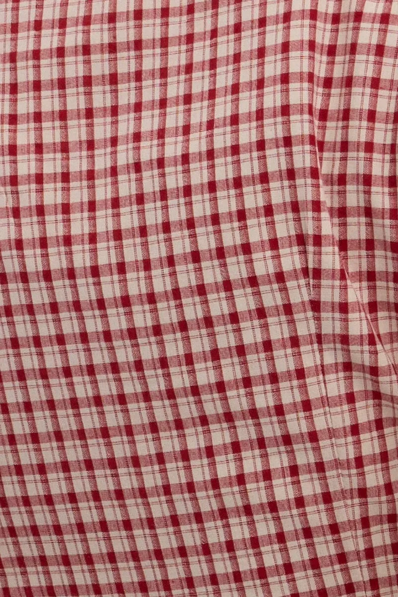 Red Check Mini Dress Ribbon Detail Urban Glow