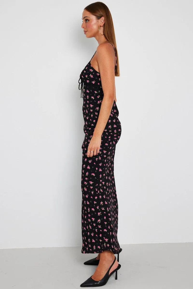 Black Floral Maxi Dress Sleeveless The simple yet chic design of this maxi dress ensures it can be dressed up or down