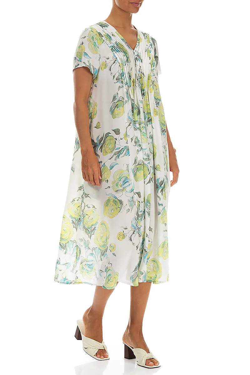 Warm Gloves Romantic Lime Rose Silk Bamboo Dress
