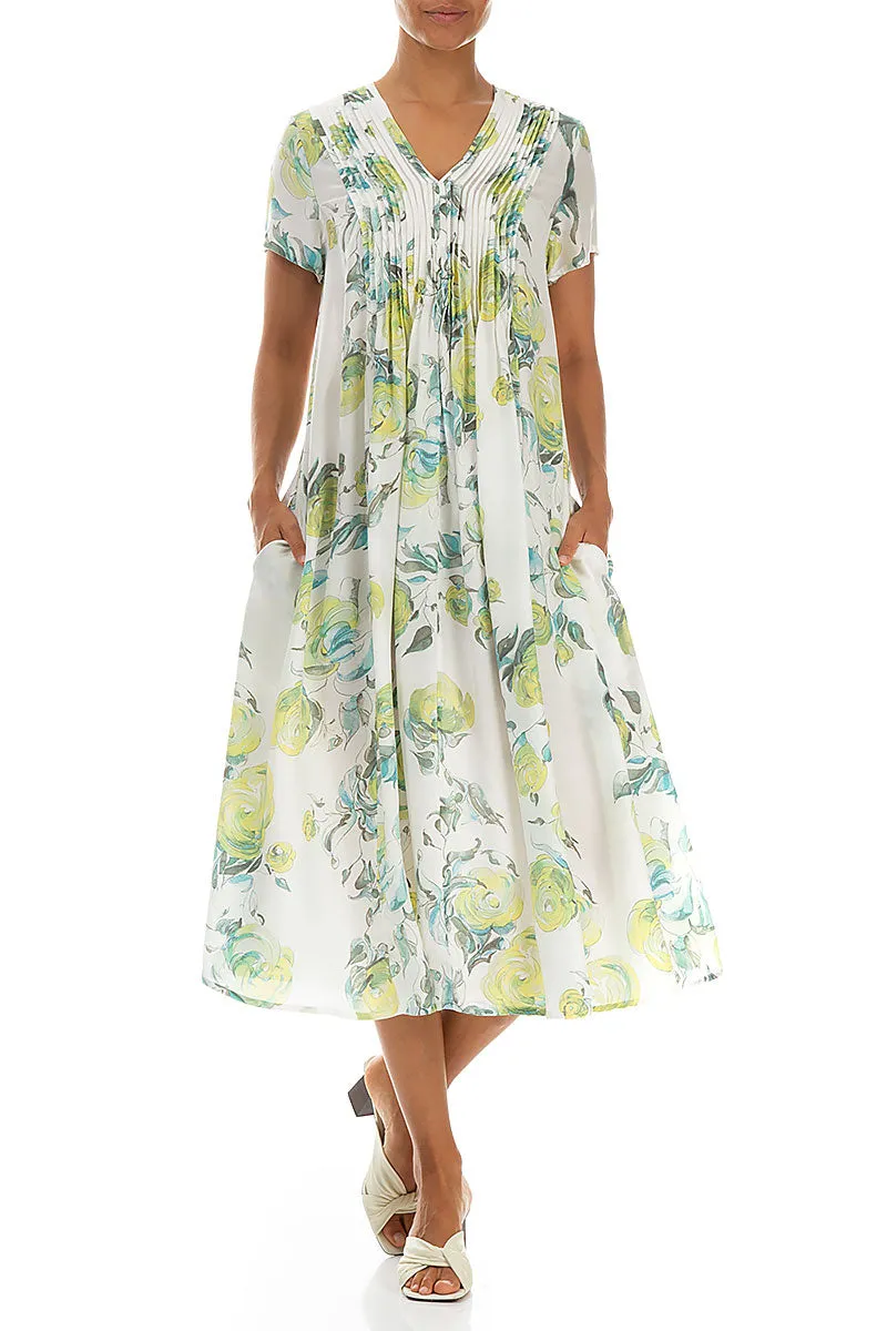 Cold Weather Outfit Romantic Lime Rose Silk Bamboo Dress