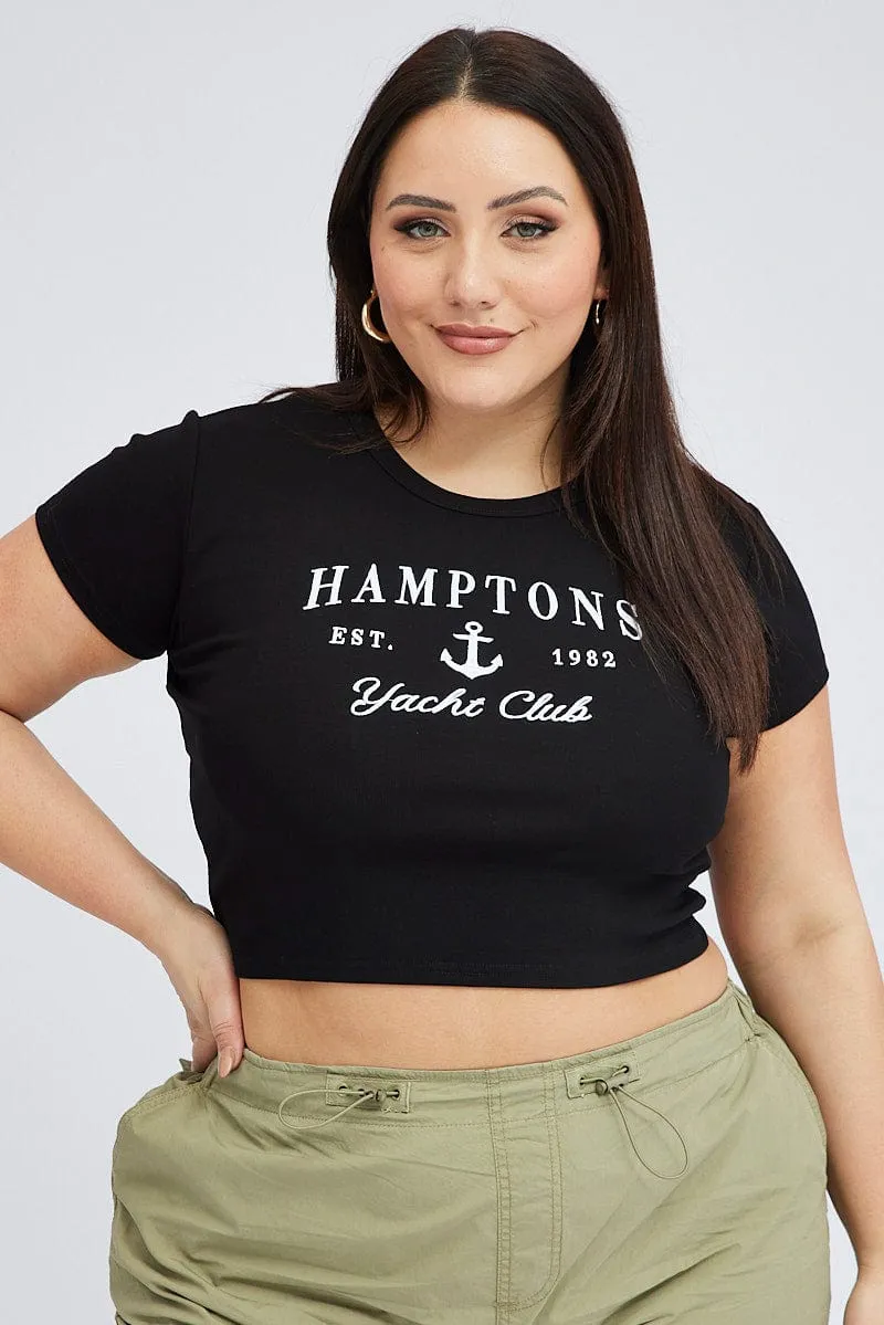 Black Baby T-shirt Short Sleeve Crew Neck EcoFriendlyMaterial