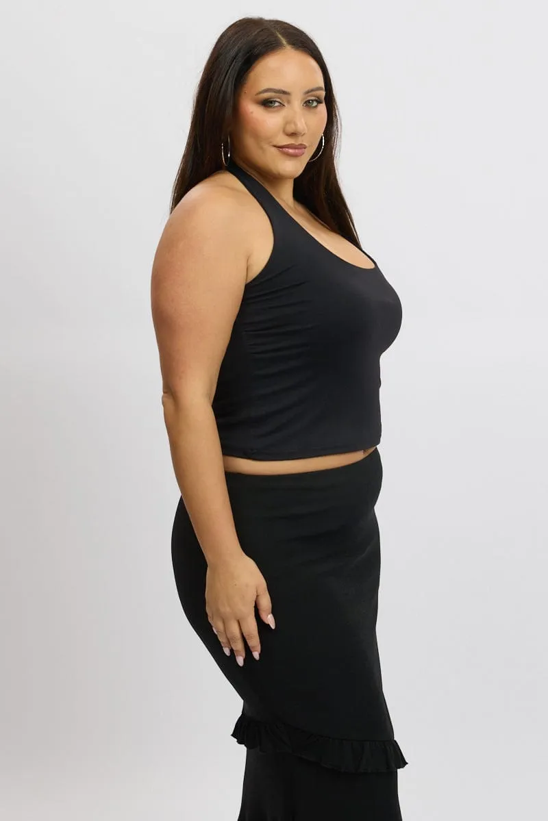 Black Halter Neck Tank Top Supersoft Sky Cool