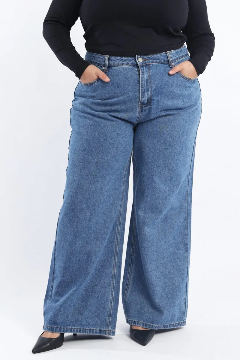 Outdoor Adventure Party Look Youth Style Denim Straight Denim Jeans High Rise
