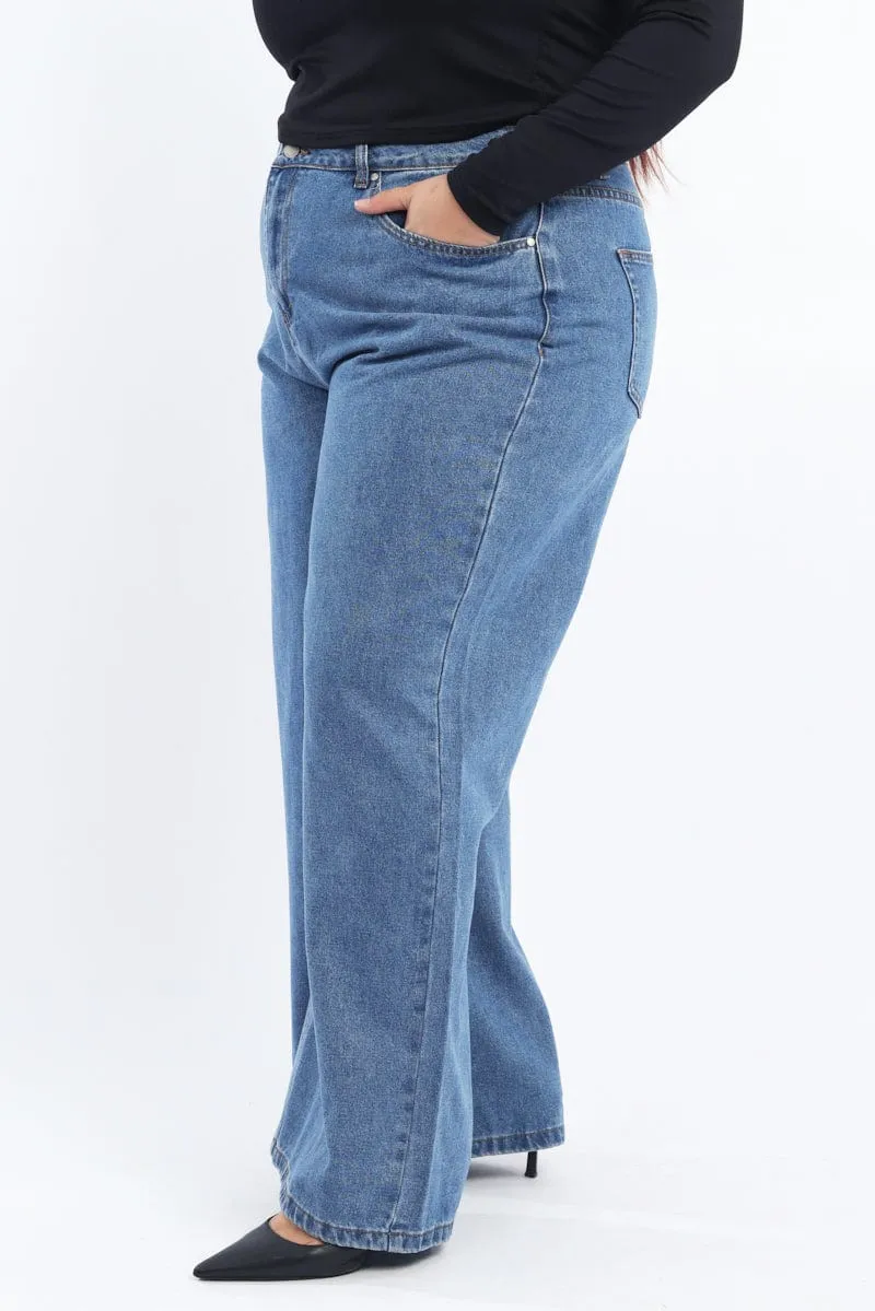 Winter Fashion City Outfit Denim Straight Denim Jeans High Rise