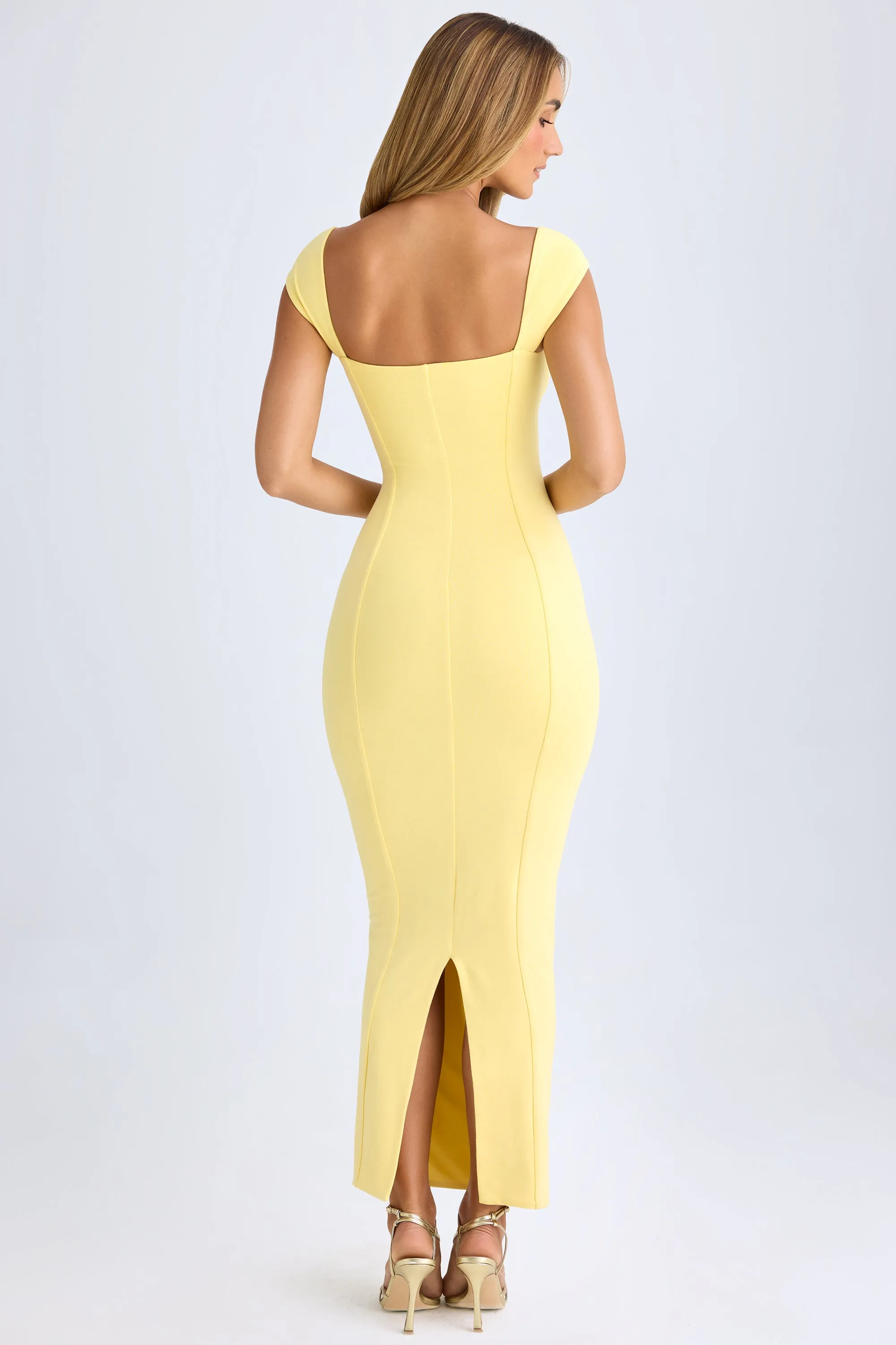 Sweetheart Neckline Maxi Dress in Lemon Sherbet Comfortable casual maxi