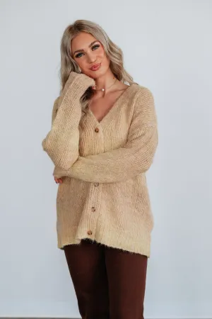 Cold-Weather Fashion Easy Fit Elsie Knit Cardigan - Buttercream