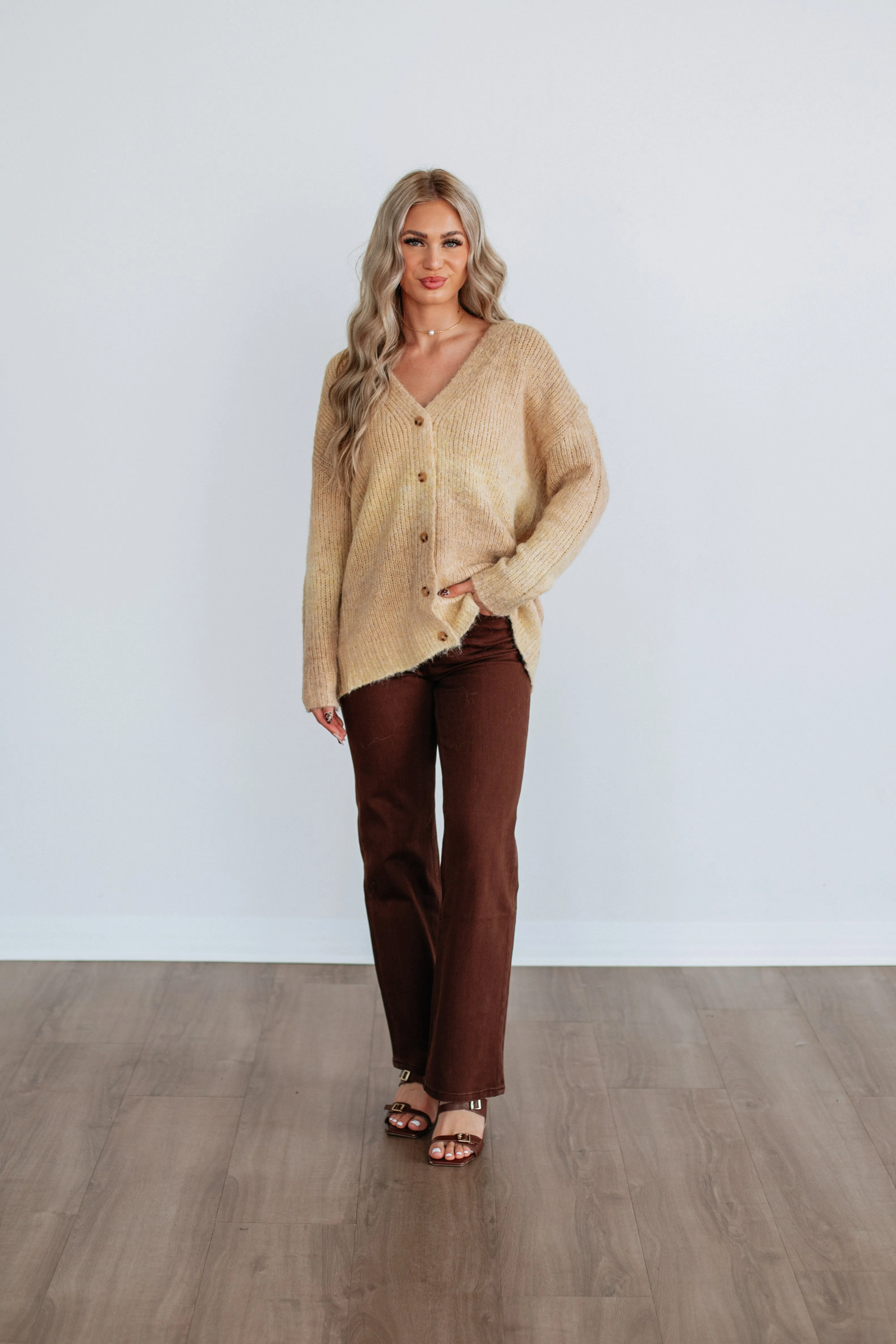 Casual Chic Knit Anti Snag Fabric Elsie Knit Cardigan - Buttercream