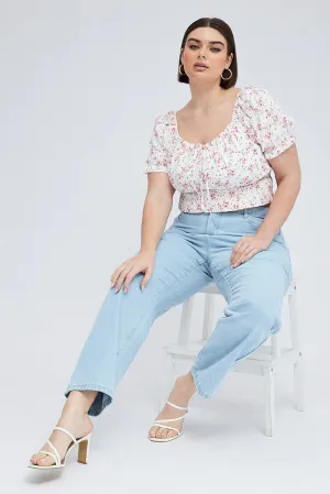 Utility Fit Denim Mom Jeans High Rise