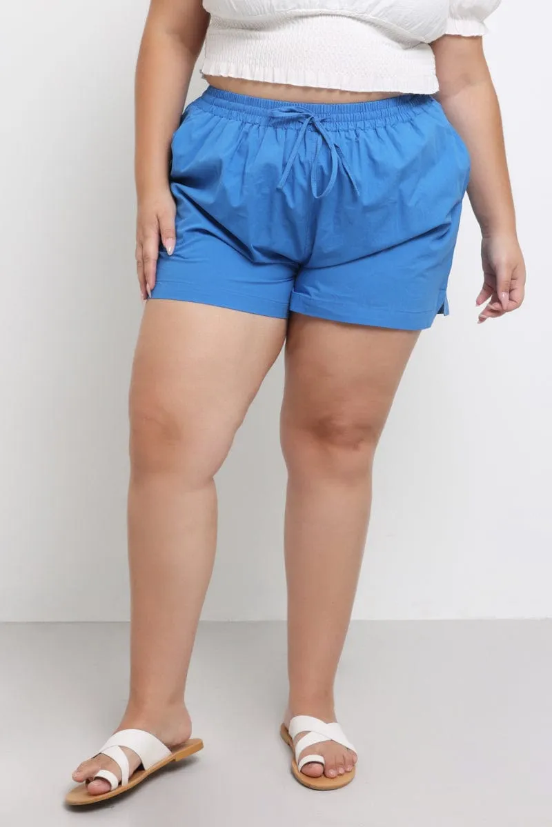 Outdoor Pants Storm Core Blue Cotton Curve Hem Shorts