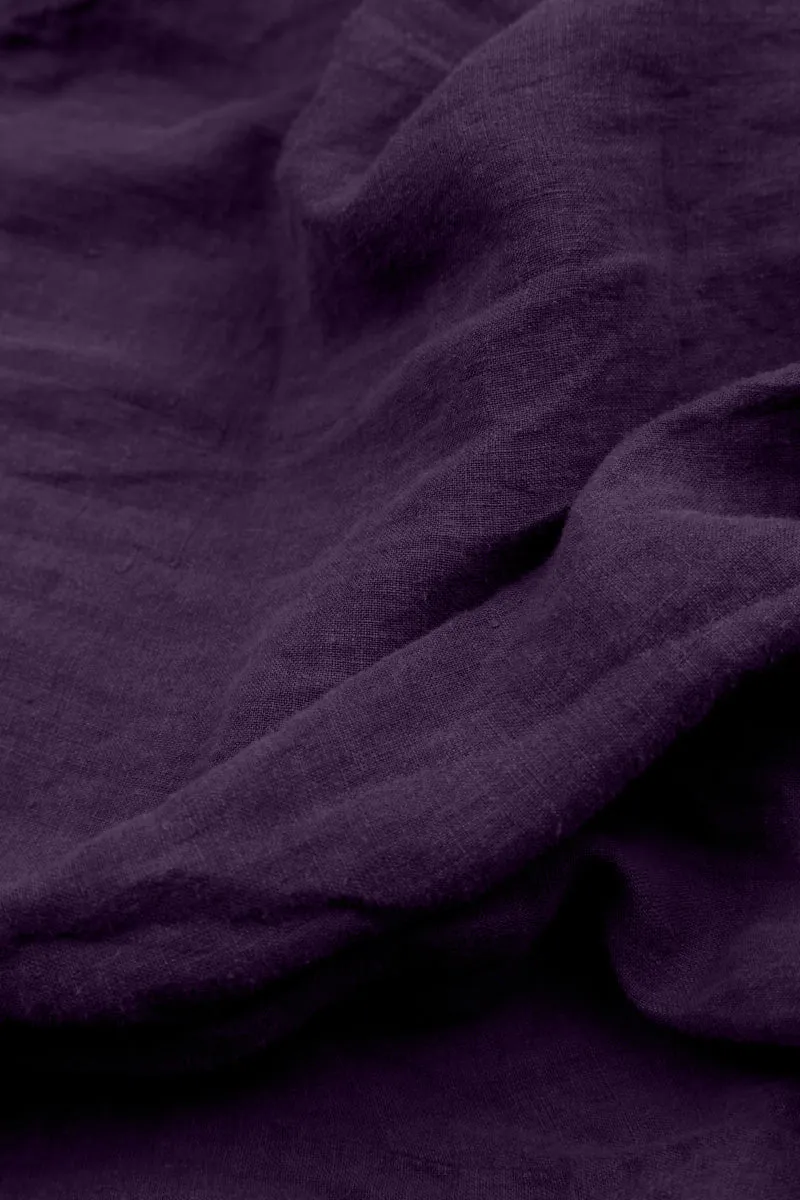 King Mode Romantic Royal Purple Linen Dress