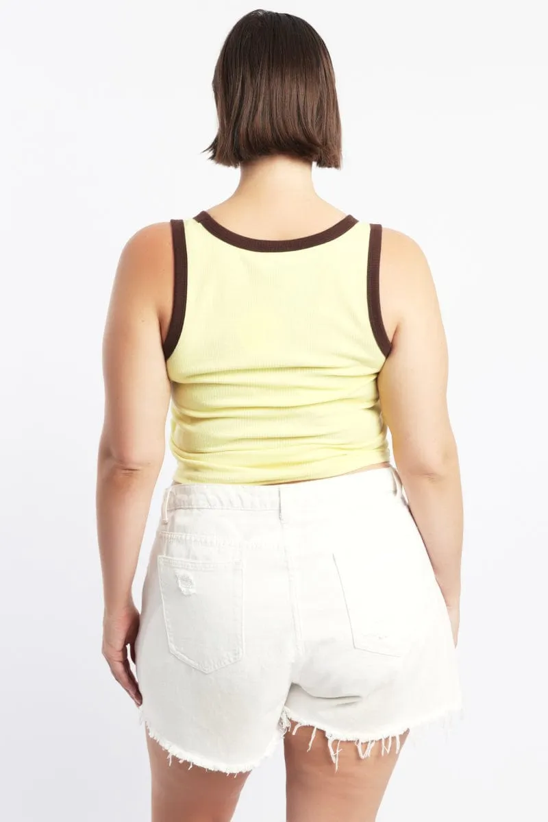MinimalistDesign Yellow Tank Top Contrast Binding