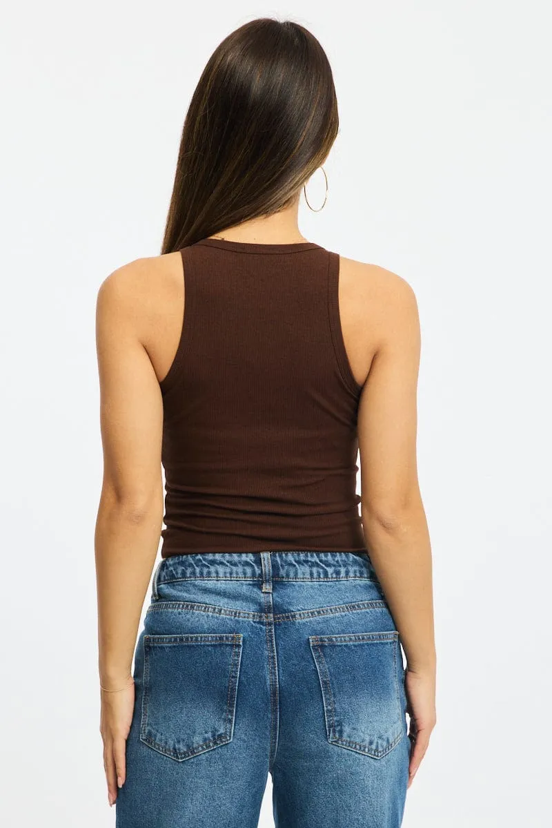 Brown Tank Sleeveless ConvertibleStyle Park Day