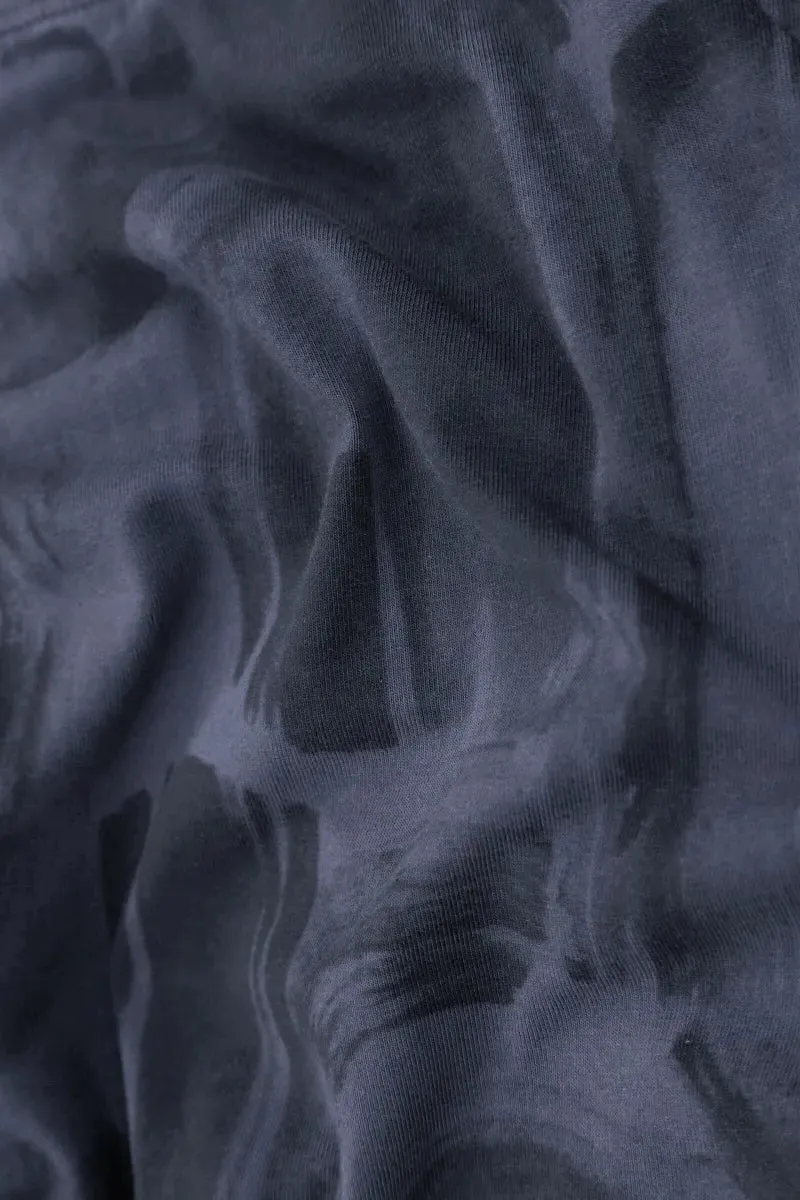 Street Wear Balloon Slate Blue Paintwave Cotton Dress