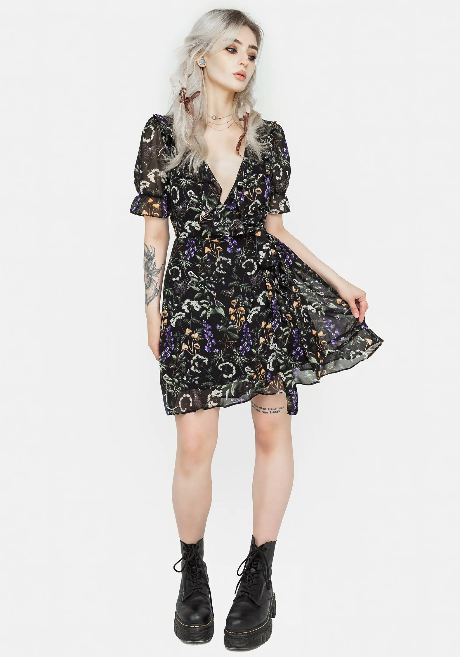 Play Mode High Energy Vesna Chiffon Mini Wrap Dress