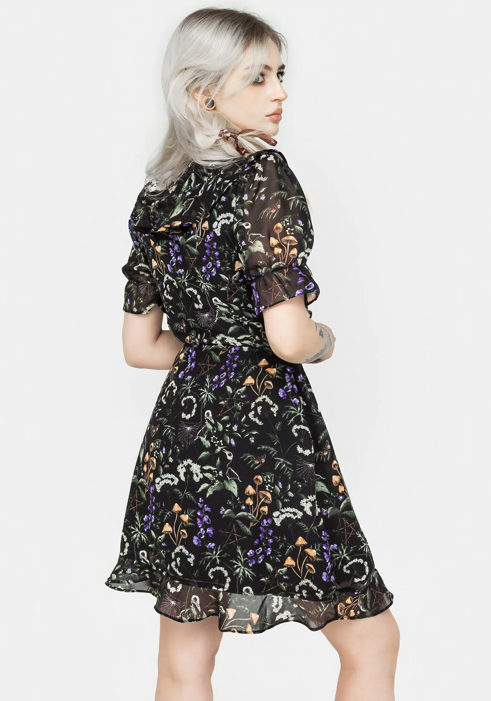 Vesna Chiffon Mini Wrap Dress Weekend Style Look Trend Light