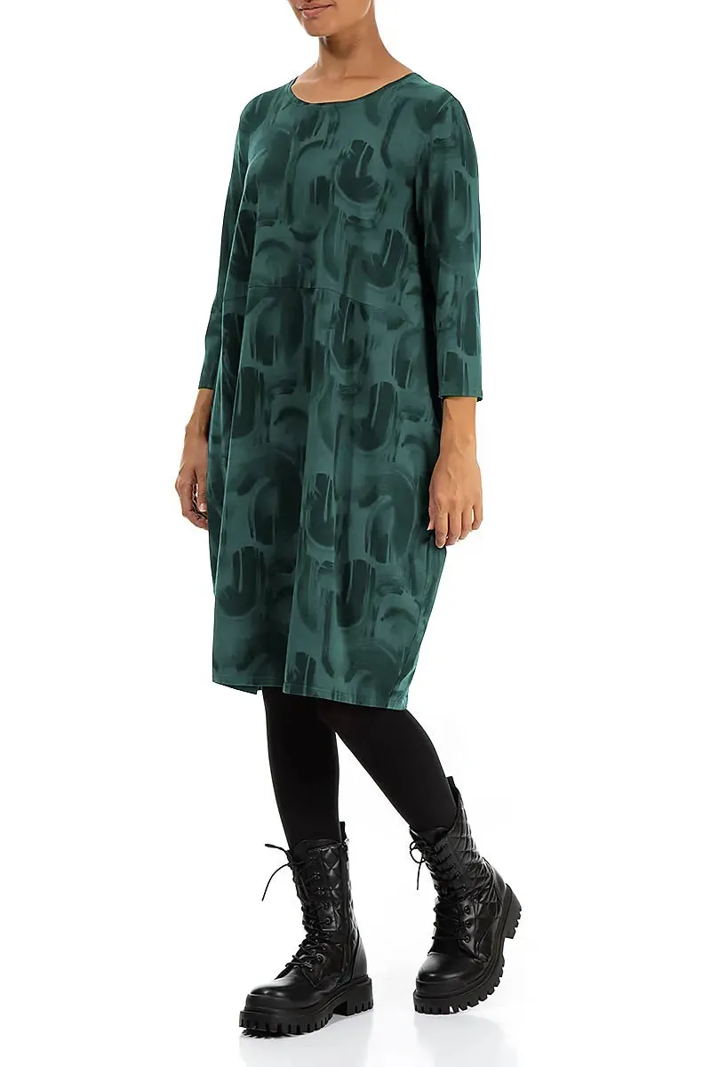 Active Ease Summer Outfit Balloon Peacock Paintwave Cotton Dress