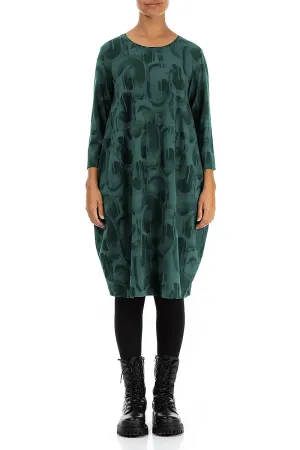 Chic Wear Fast Fit Balloon Peacock Paintwave Cotton Dress