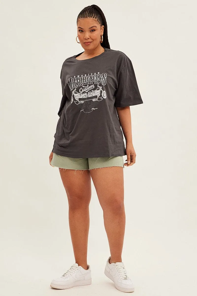 homecoming Active Essentials Grey Graphic T-shirt Short Sleeve