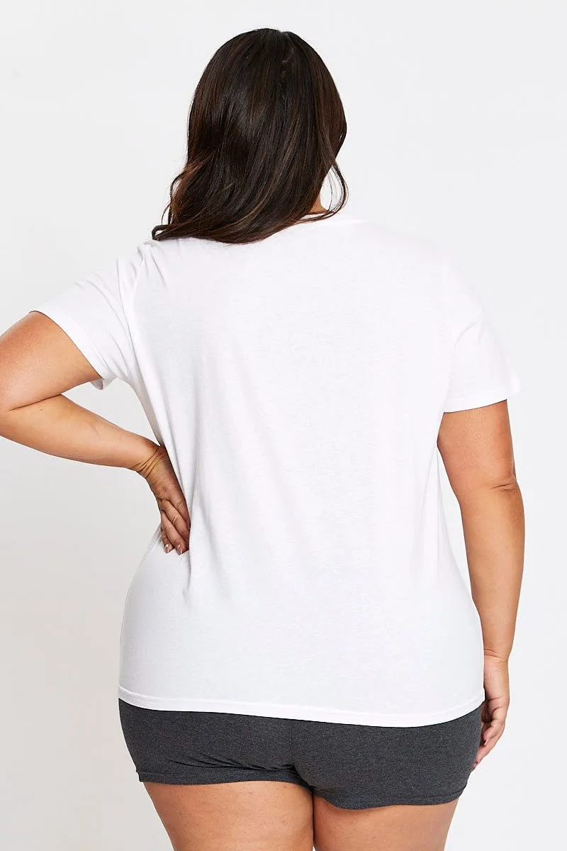 White Short Sleeve Tour T-shirt Effortless Comfort Wear