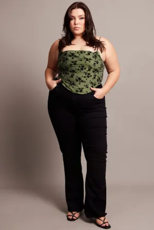 Surf Mood Joyful Mood Green Ditsy Cami Top Sleeveless Corset