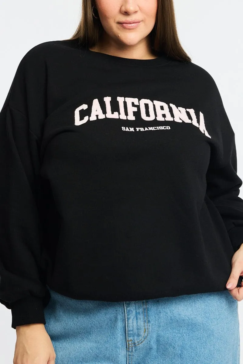 Mid range Hoodie Style Black Sweatshirt Long Sleeve Crew Neck