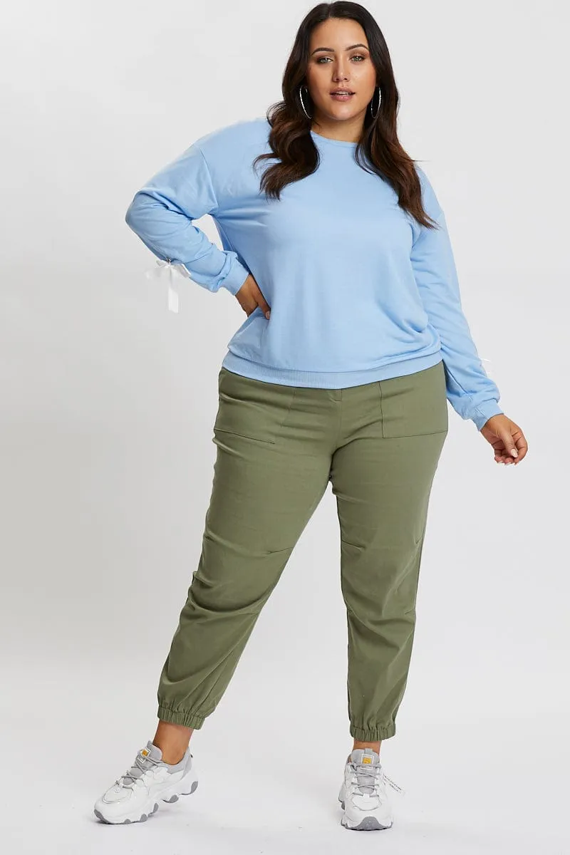 Timeless Relaxed Blue Tie Sleeve Sweater