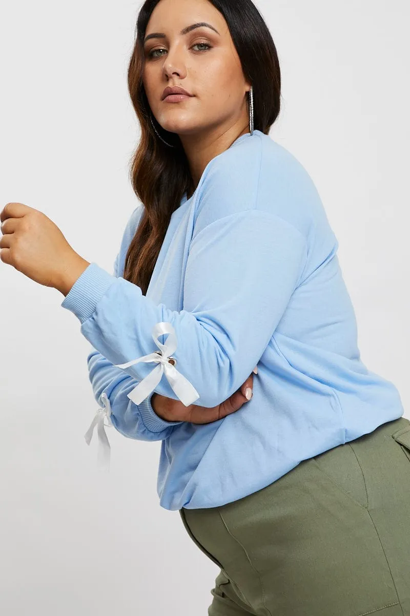 Timeless Wear Beach Cover Blue Tie Sleeve Sweater