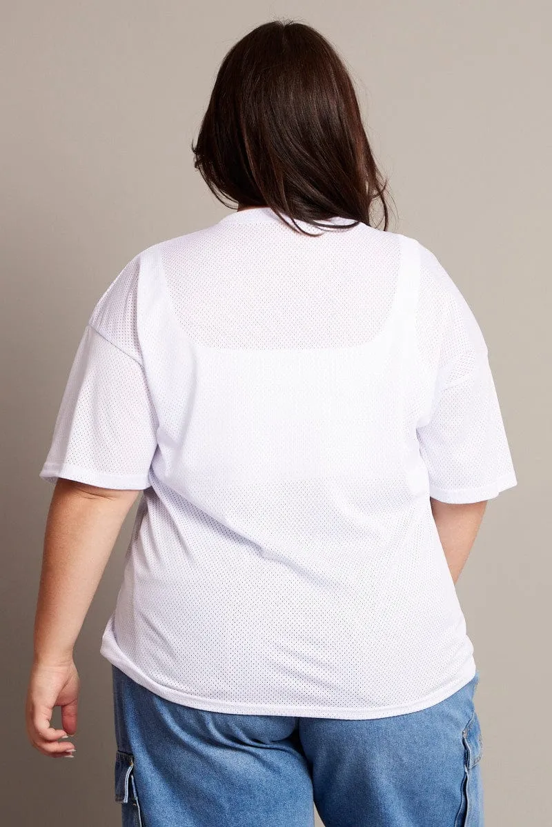 Street Ready White Graphic T-shirt Short Sleeve Crew Neck