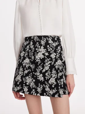 Personalized Balanced Fit Camellia Jacquard A-Line Women Mini Skirt