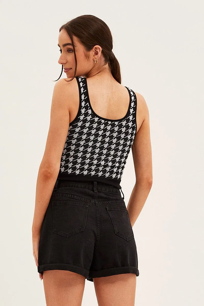 Couple Look Check Tank Crop Top Seamless
