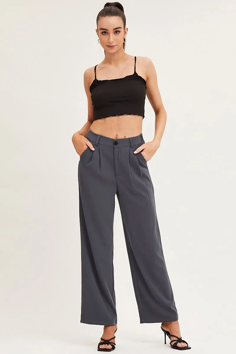 Black Singlet Top Seamless Recycled Polyester KnotFree Tailoring