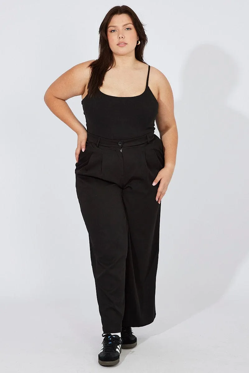 Seamless Sleeve Construction Joy Ease Black Bodysuit Scoop Neck Supersoft