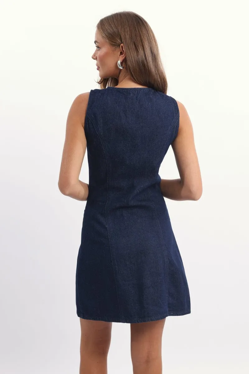 Denim Bodycon Dress Mini Stylish Fit Simple Vibe