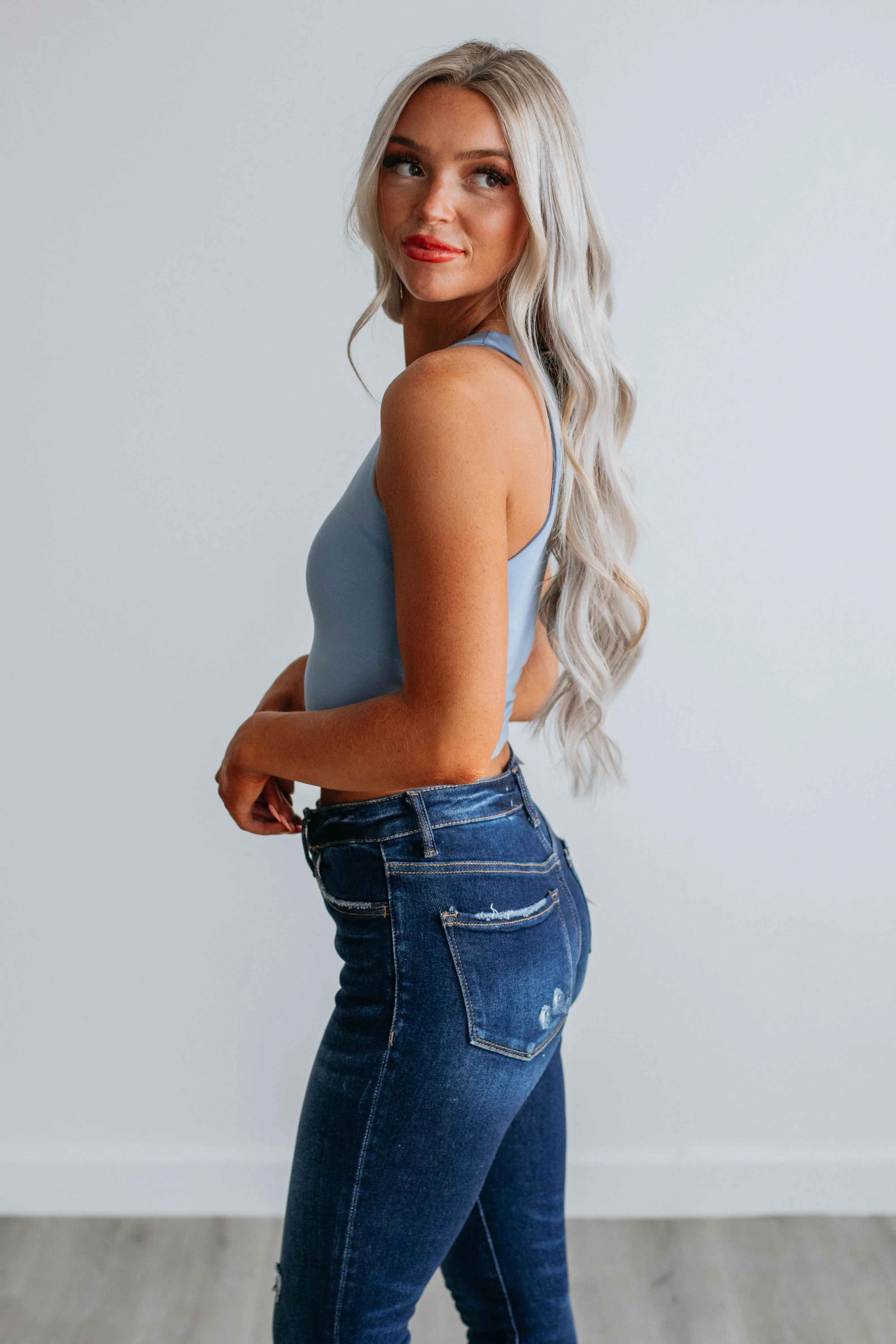 Harbor Style Dream Core Angelina Basic Tank - Powder Blue