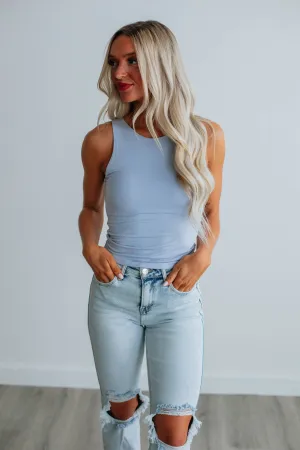 Demi Basic Tank - Powder Blue Quick Flexible