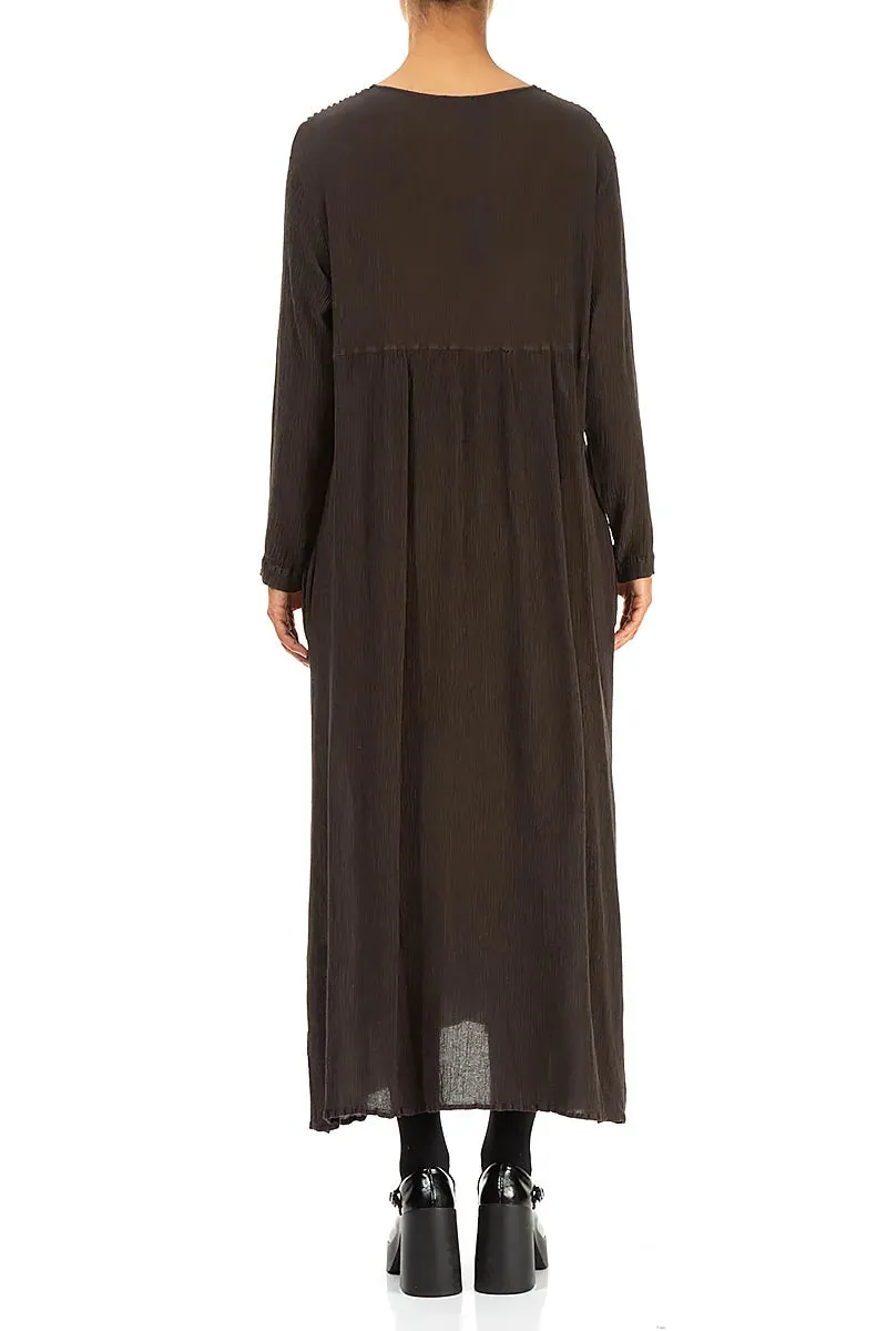 Romantic Forest Brown Silk Viscose Dress AntibacterialMaterial Cozy Pajama Set