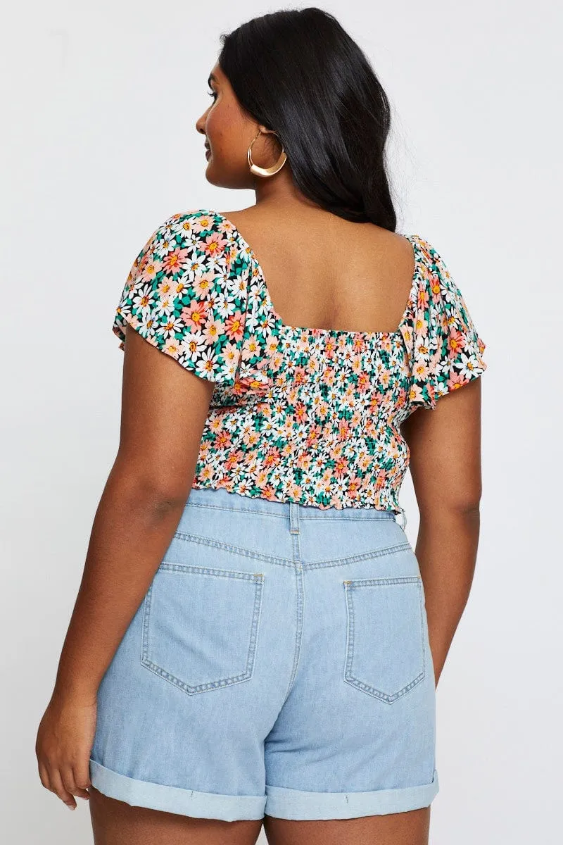 Blue Denim Shorts High Rise Relaxed Classic Jeans Opaque Core