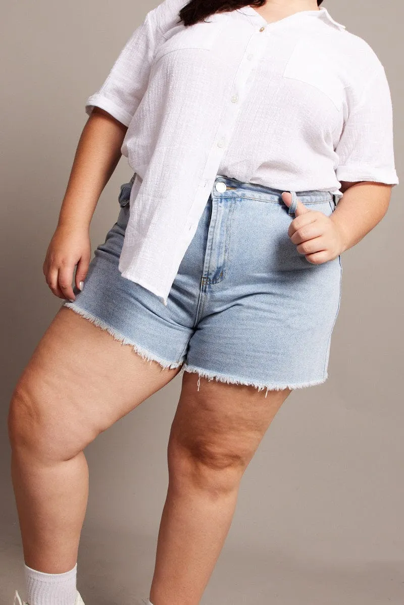 Cool Design Daily Fit Denim Relaxed Shorts High Rise