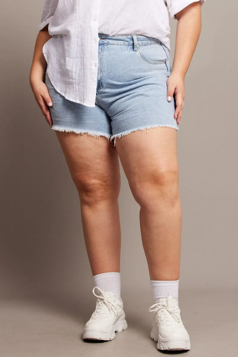 Denim Relaxed Shorts High Rise Sustainable Wear