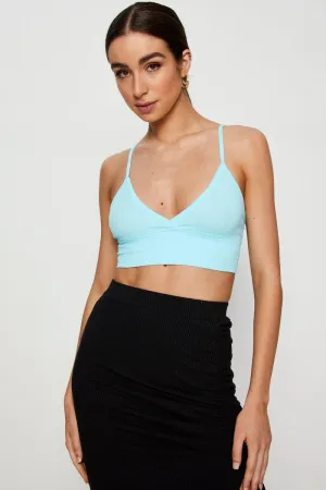 Beach Ease Blue Bralette Top Seamless