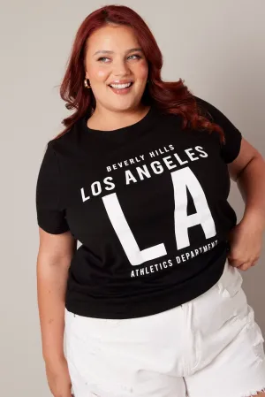 Sporty Style Neutral Color Black Graphic T-shirt Short Sleeve Crew Neck